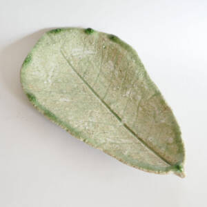 Assiette en forme de feuille de magnolia à glaçure naturelle - Yui TSUJIMURA