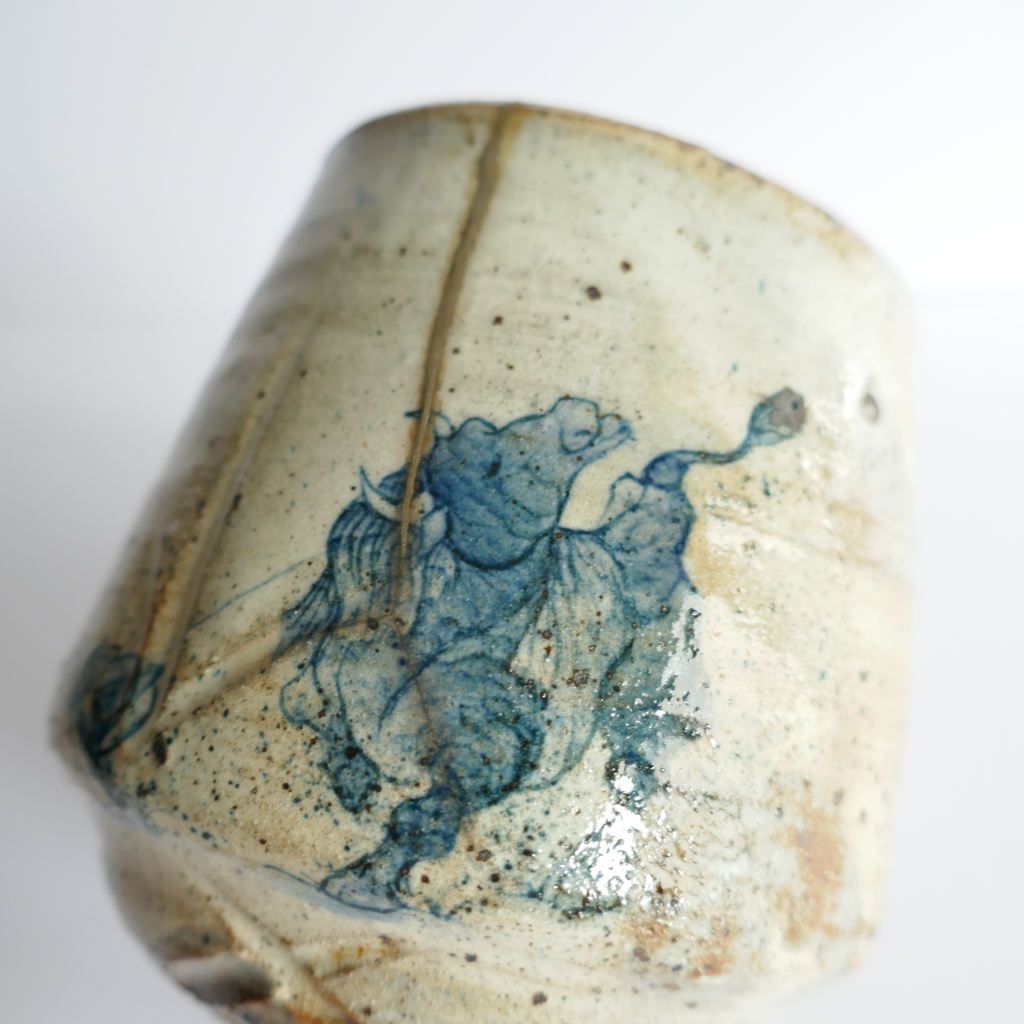 Tasse à thé et café "Buffle Kohiki" (Réparée Urushitsugi) - Shōgo IKEDA