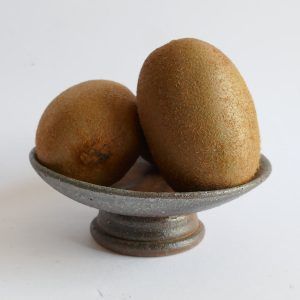 Petite assiette sur pied Bizen-yaki - Toshiaki SHIBUTA