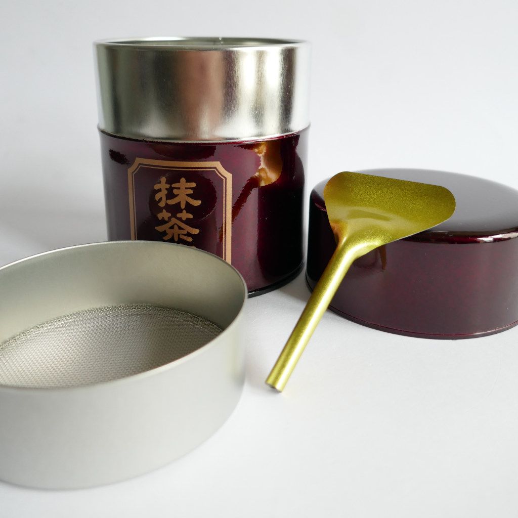 Boîte à Matcha avec passoire et spatule