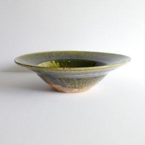 Bol large soucoupe Yamato Oribe-yaki - Takuya KANAMOTO
