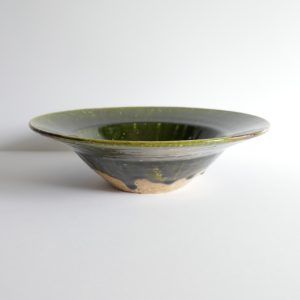 Bol large soucoupe Yamato Oribe-yaki - Takuya KANAMOTO