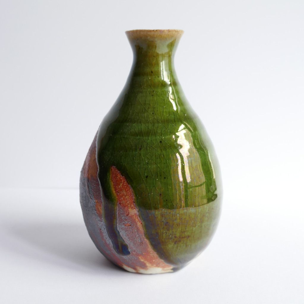 Bouteille à Sake Oribe-yaki - Anatol STELZHAMMER