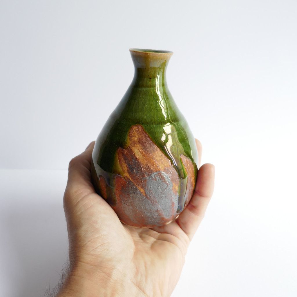 Bouteille à Sake Oribe-yaki - Anatol STELZHAMMER