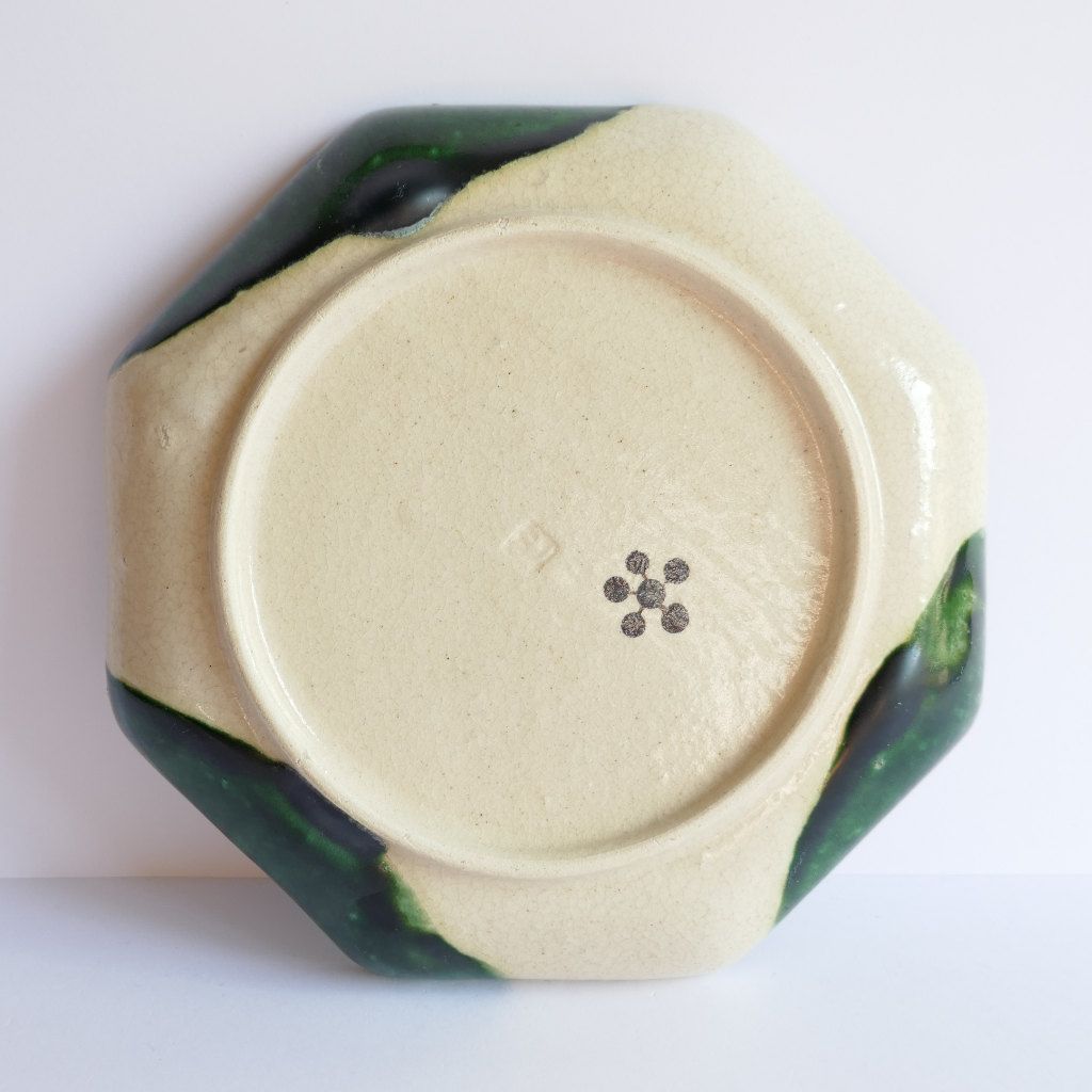 Assiette octogonale Oribe-yaki - Chiho ITO
