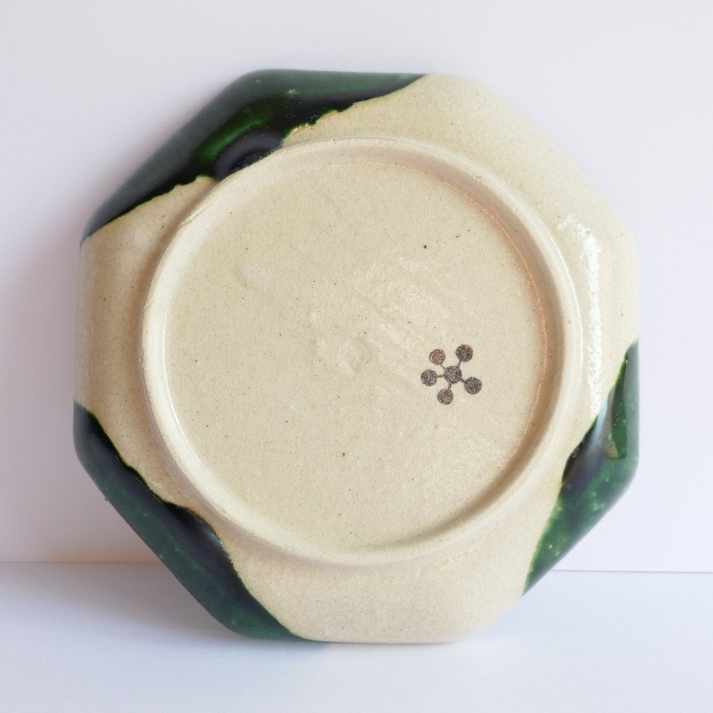 Assiette octogonale Oribe-yaki - Chiho ITO