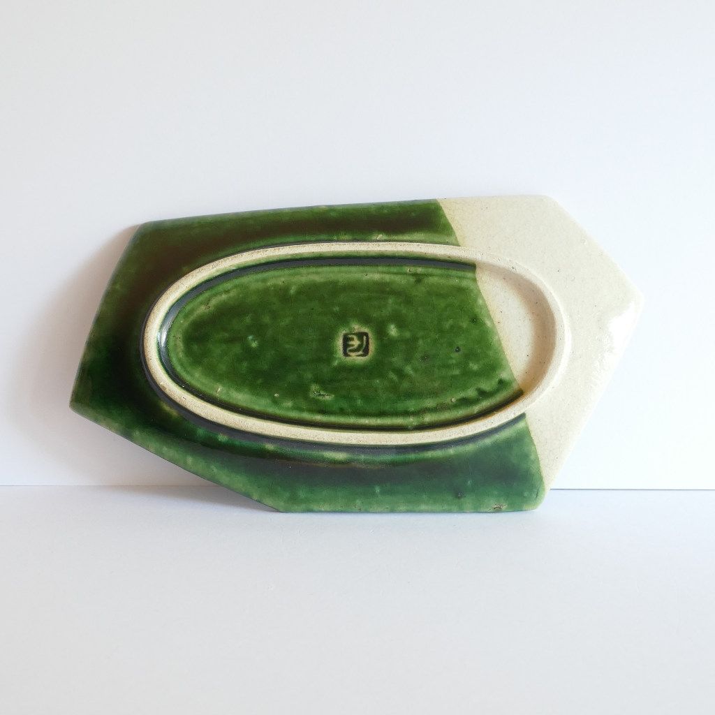 Assiette hexagonale Oribe-yaki - Chiho ITO