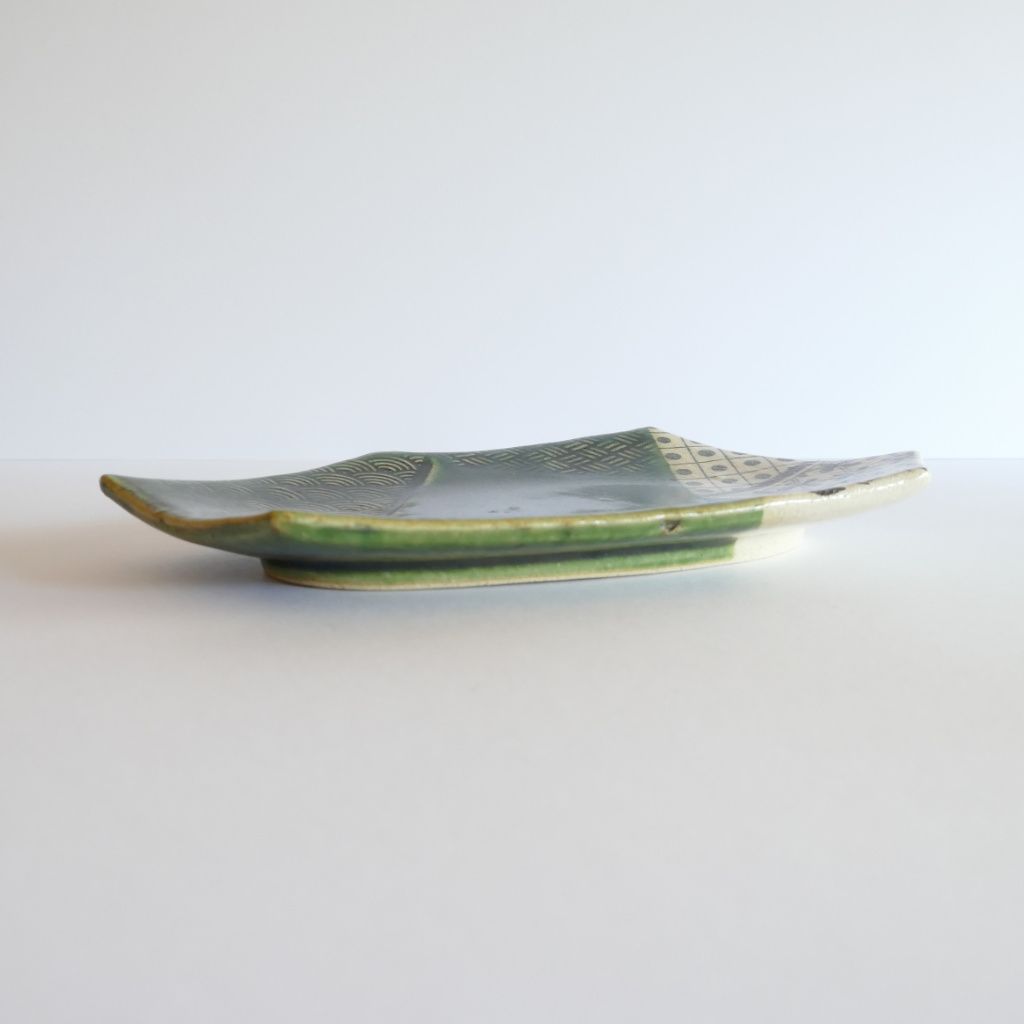 Assiette hexagonale Oribe-yaki - Chiho ITO
