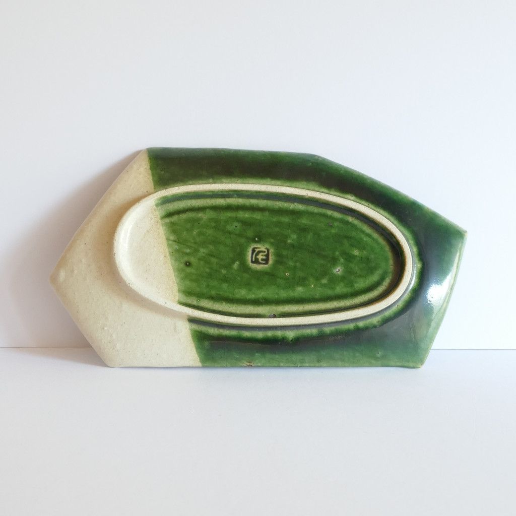 Assiette hexagonale Oribe-yaki - Chiho ITO