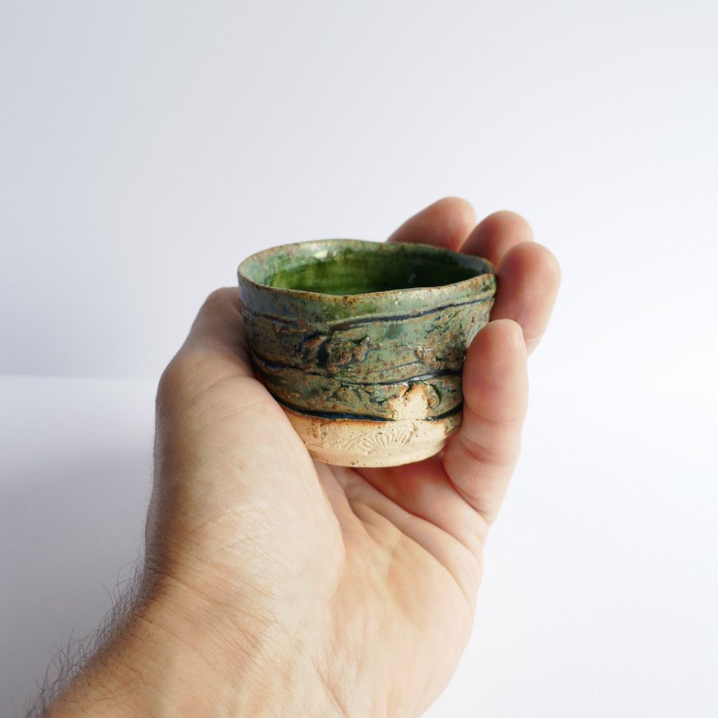 Tasse à Sake Oribe-yaki - Hiroki ONISHI